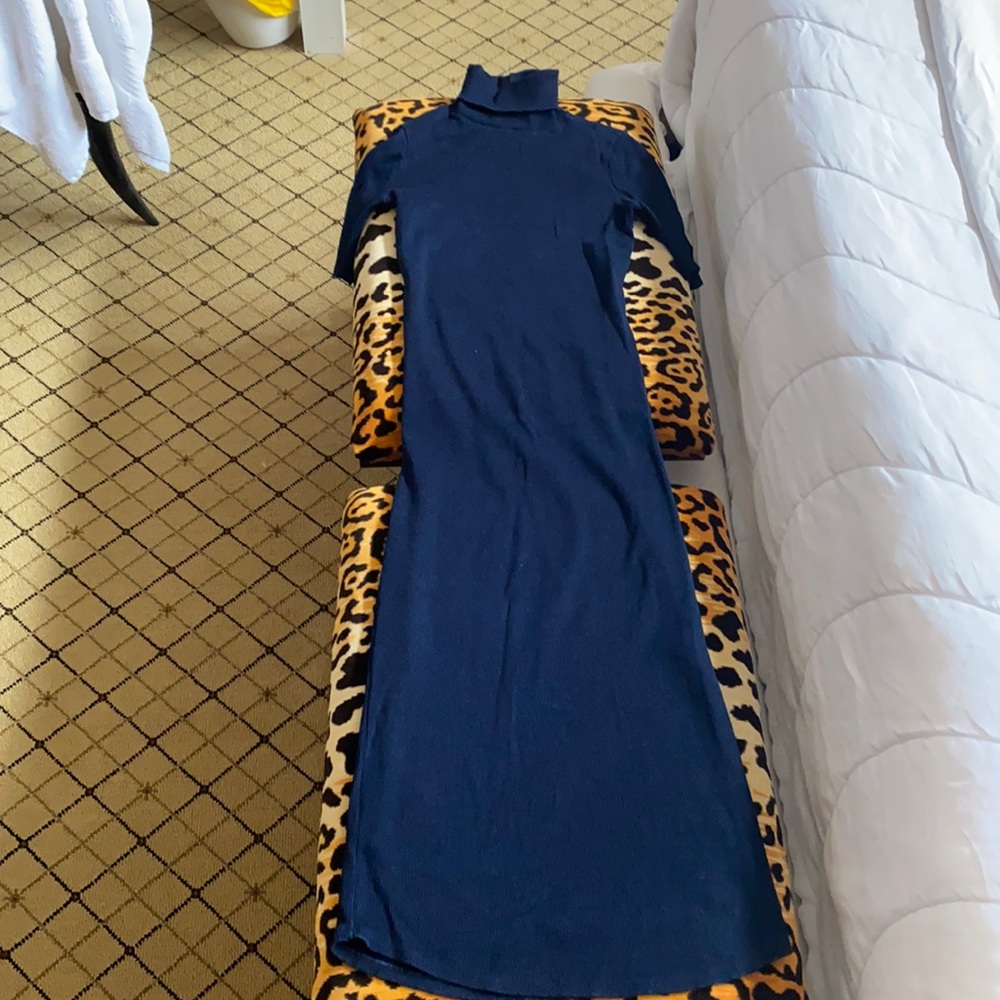 AG navy ribbed dress